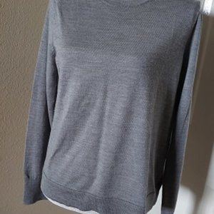 J Crew 100% merino wool grey sweater Size L